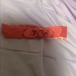 Red and white polka dot headband